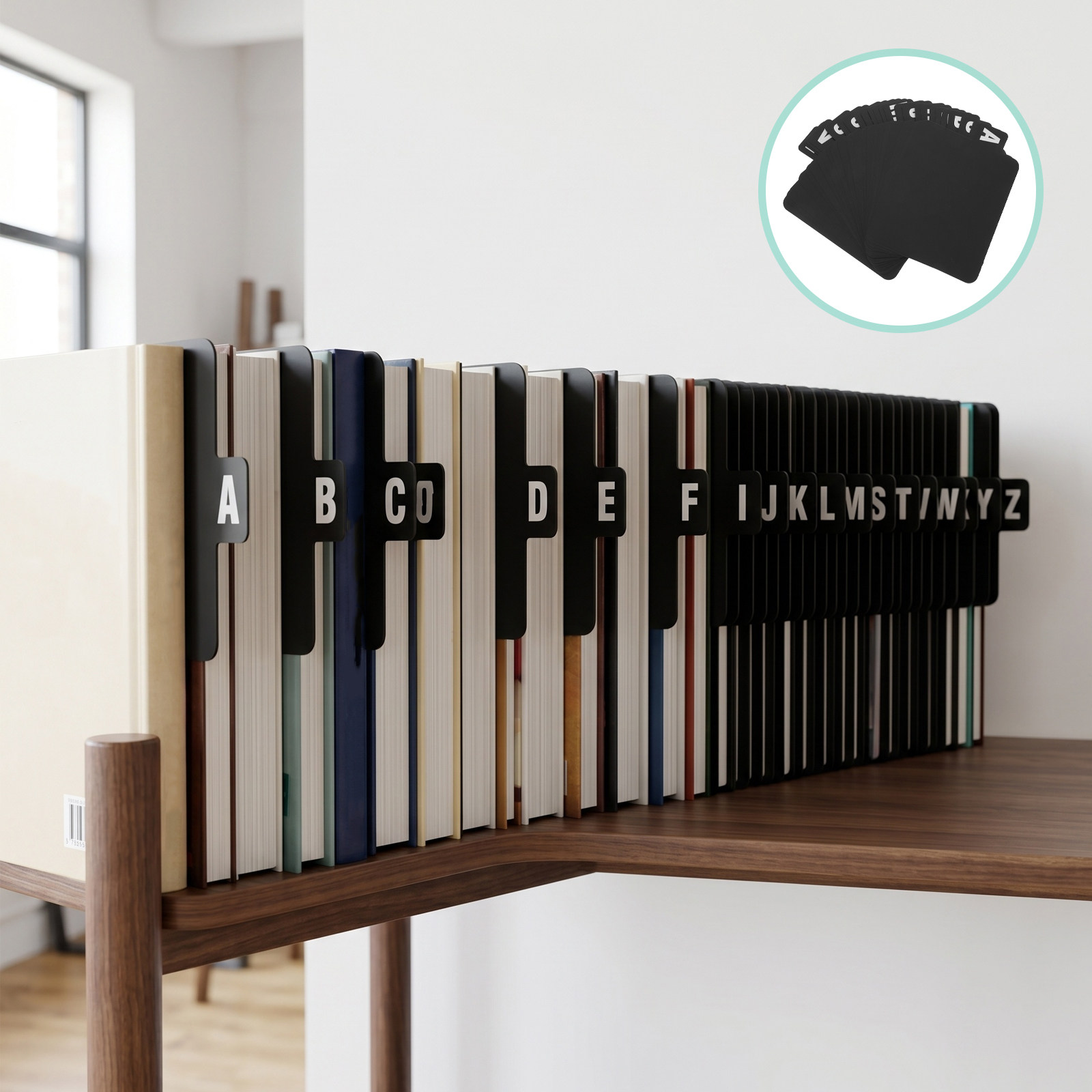 Index Tab Divider - 26Pcs Book Divider Index Tabs Black