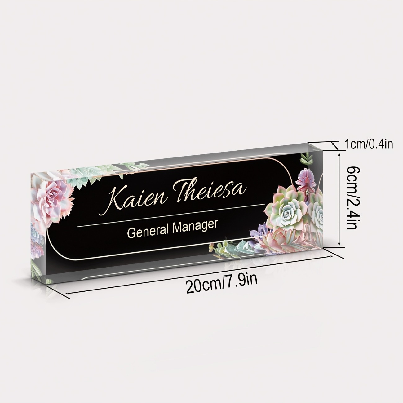 Desk Name Plate - Custom Acrylic Desk Name Plate with