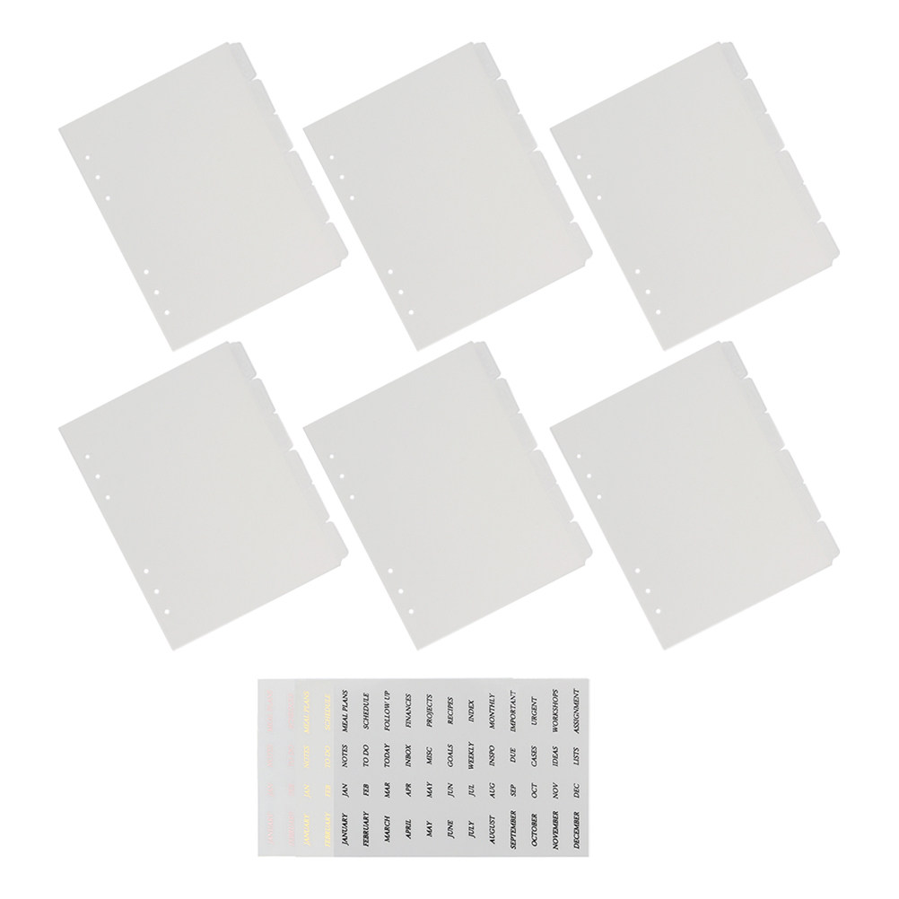 Index Tab Divider - A5 Transparent PP Divider Pages Monthly