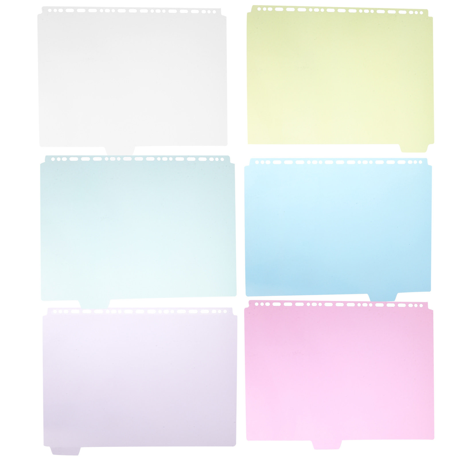 Index Tab Divider - 6Pcs File Binder Divider Sheets Tear