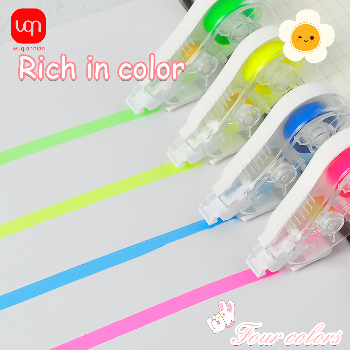 Correction Tape Roller - WQN-4PCS 5mm X 6m Fluorescent Corrective