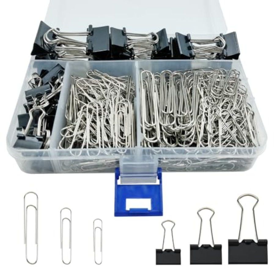 340 PCS Paper Clips and Binder - Binder Clip Assorted avis et prix