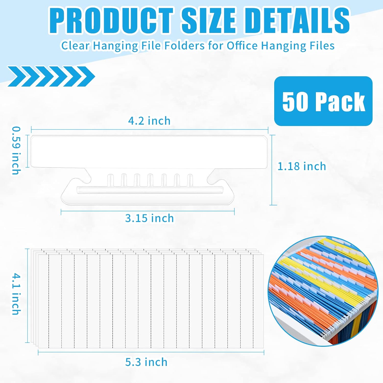 50 Pack Clear Hanging File Fol - File Folder Hanging avis et prix