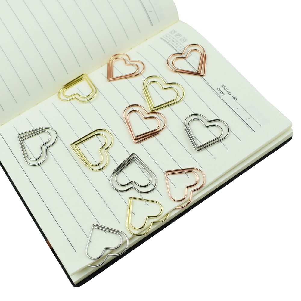 12-Piece Set Heart Paper Clips - Binder Clip Assorted avis et prix