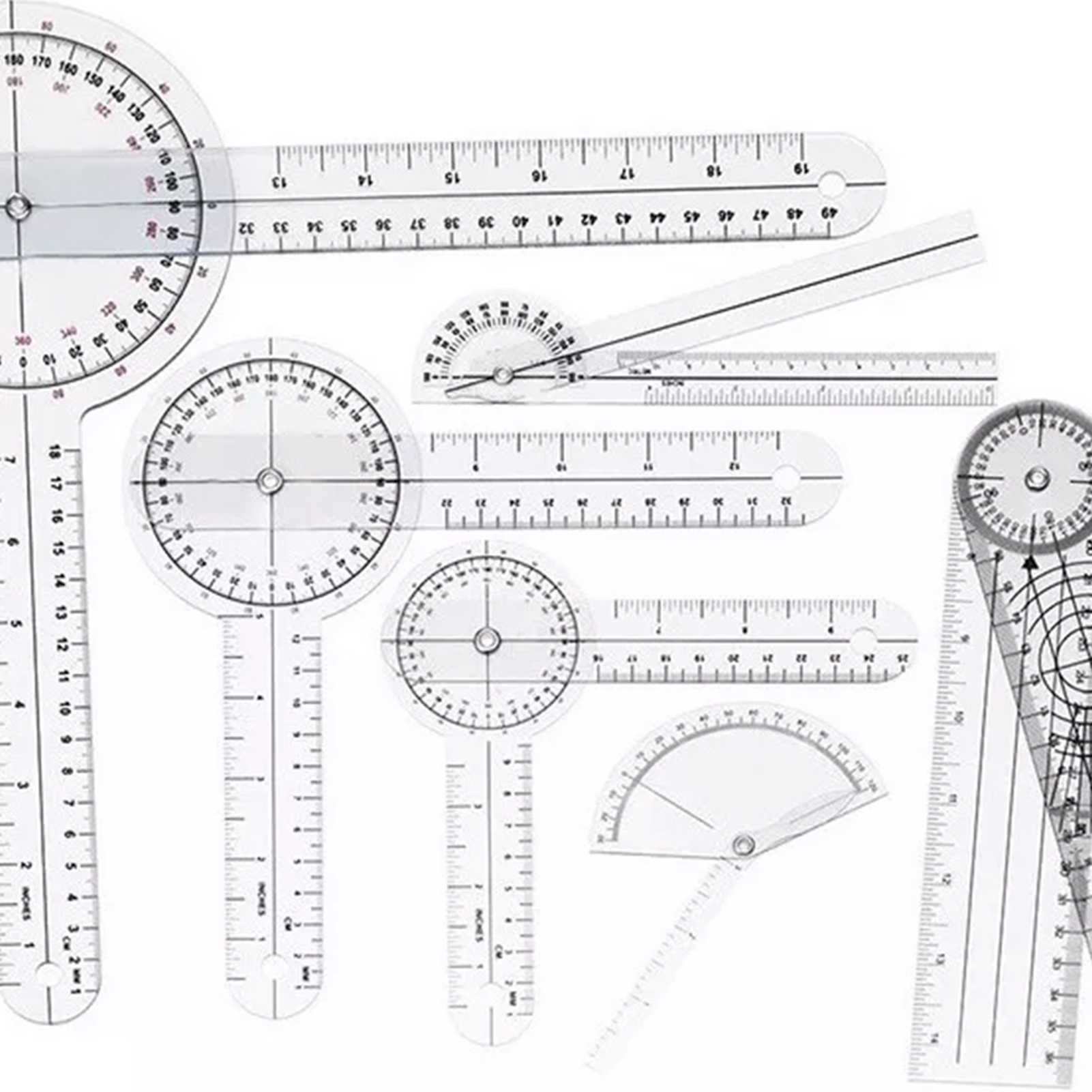 Angle Ruler  Goniometer Set PV - Ruler Set Transparent avis et prix