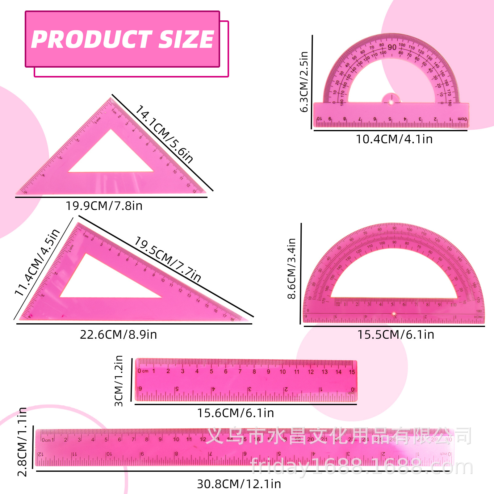 6-piece Transparent Color Rule - Ruler Set Transparent avis et prix