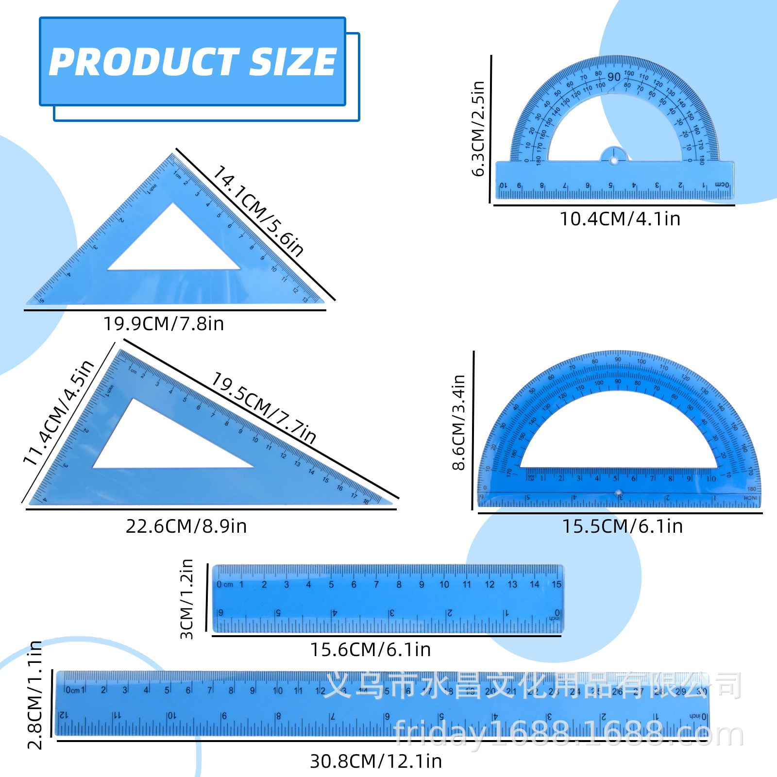 6-piece Transparent Color Rule - Ruler Set Transparent avis et prix