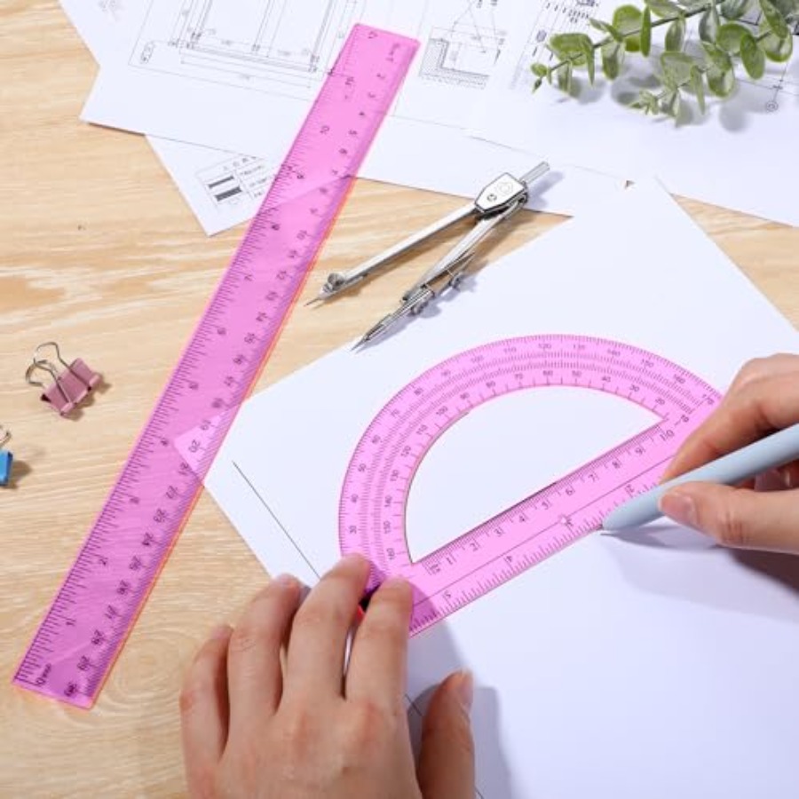 3 Pcs Plastic Ruler 6 Inch Pro - Ruler Set Transparent avis et prix