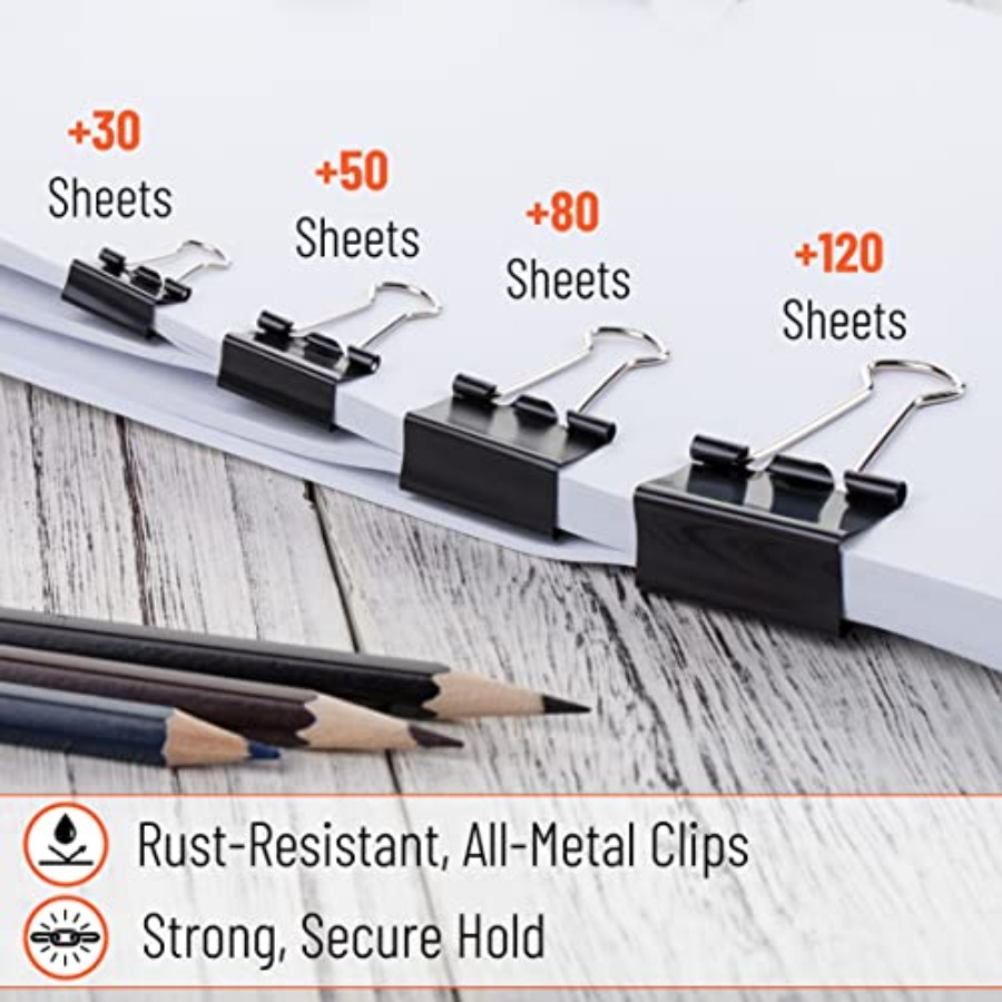 - Binder Clips, 100 pcs, Assor - Binder Clip Assorted avis et prix
