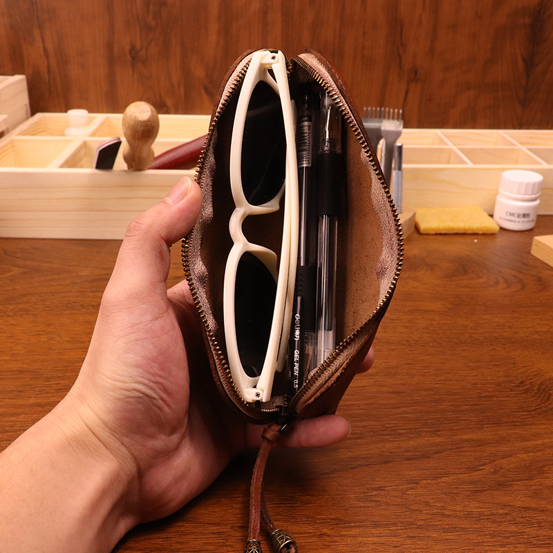 Cowhide pen bag for men vintag - Tan Stationery & Office Supply avis et prix