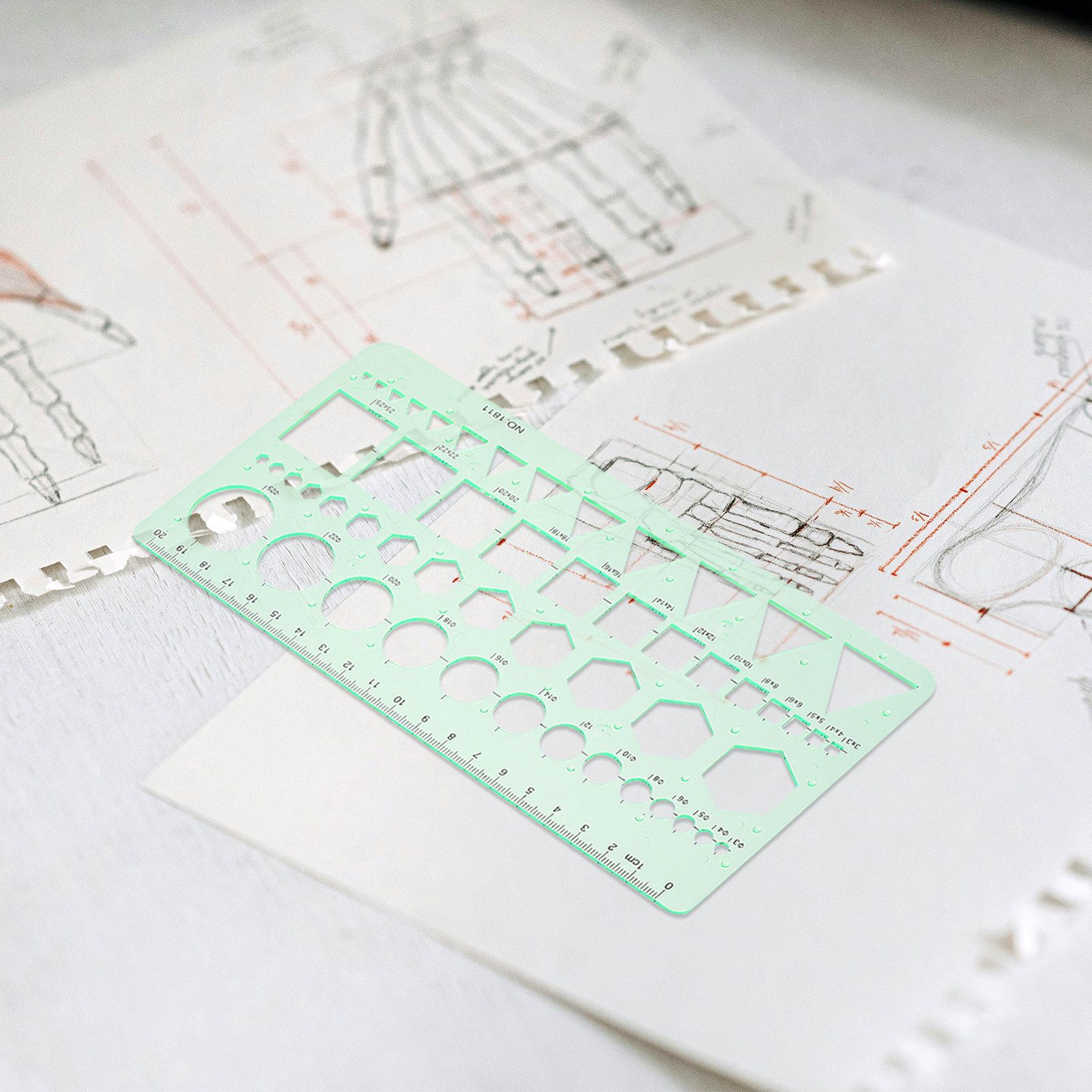 2Pcs Transparent Drawing Templ - Ruler Set Transparent avis et prix