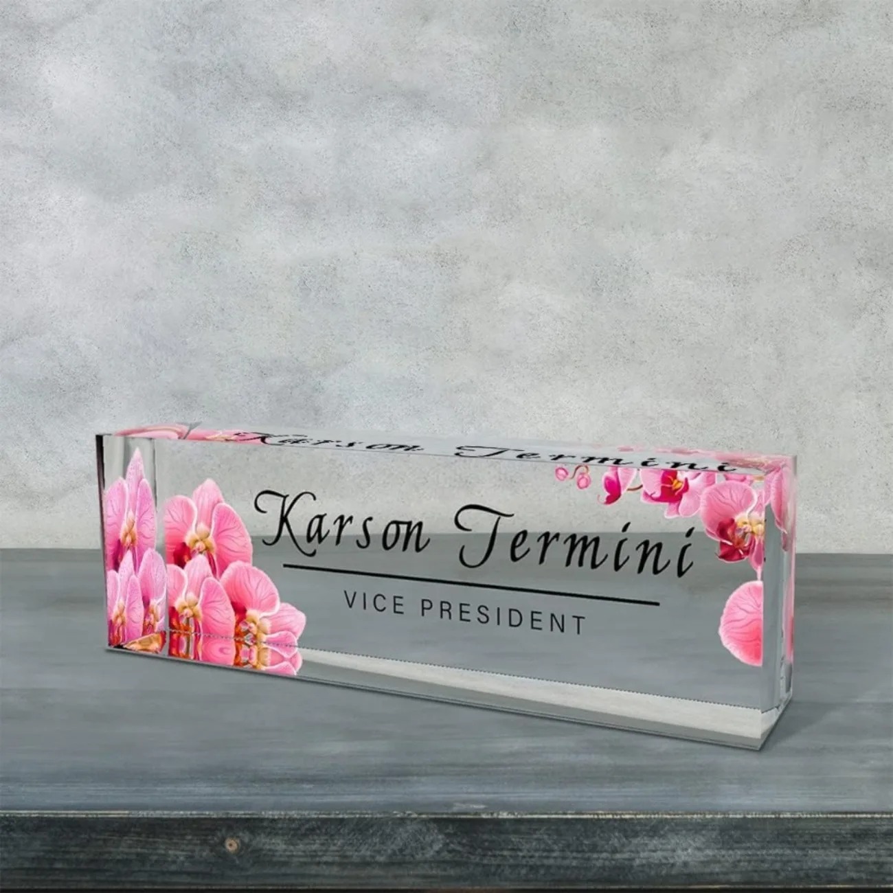 [2D Flat] Personalized Orchid  - Desk Name Plate avis et prix