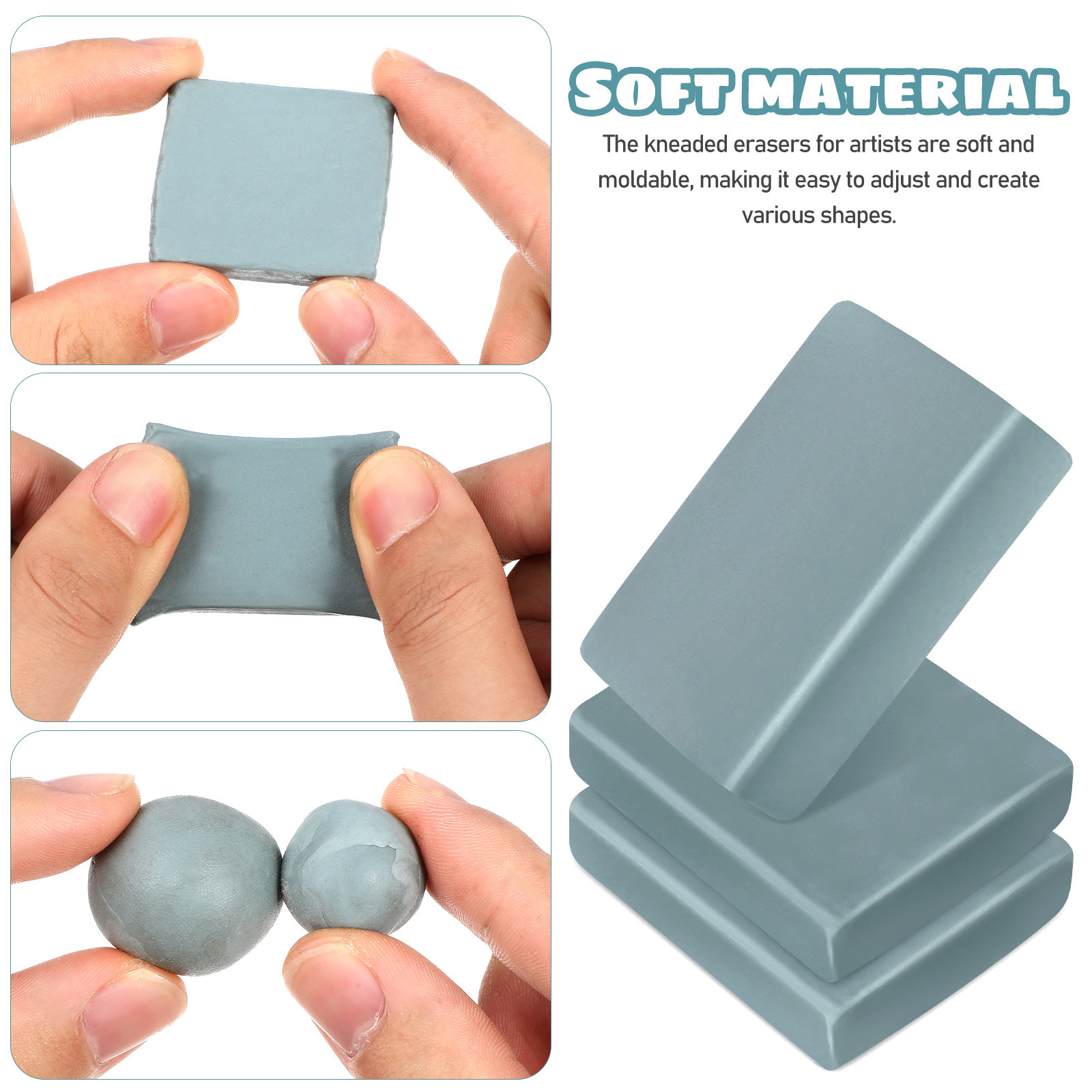 12Pcs Kneaded Erasers Moldable - Rubber Eraser Kneaded avis et prix