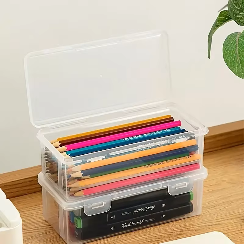 4 large transparent PP storage - Stationery And Office Supply Stores avis et prix