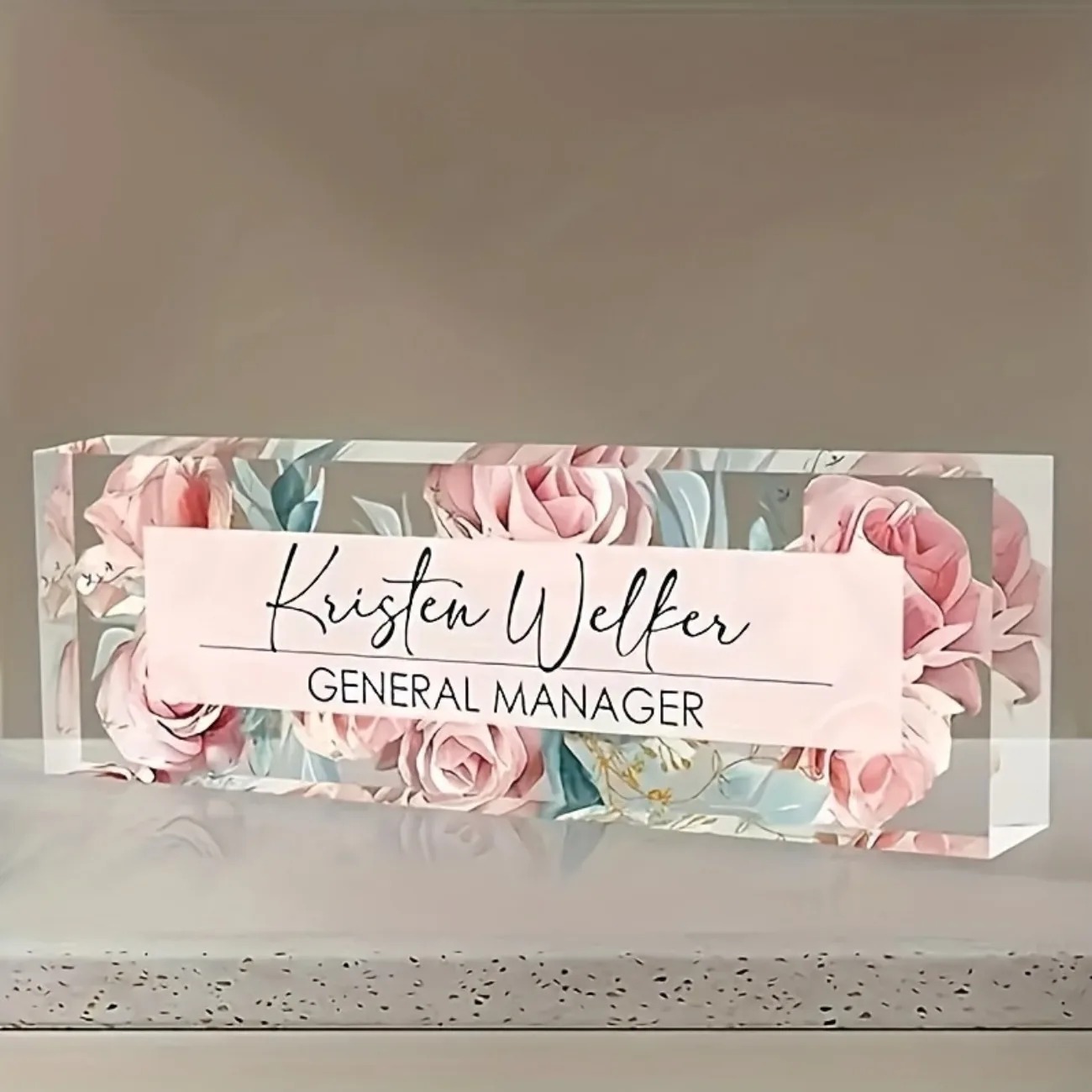 Custom 2D Flat Personalized Ac - Desk Name Plate avis et prix