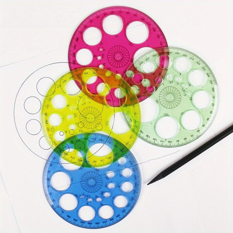 1pc Full Circle Protractor Col - Ruler Set Transparent avis et prix