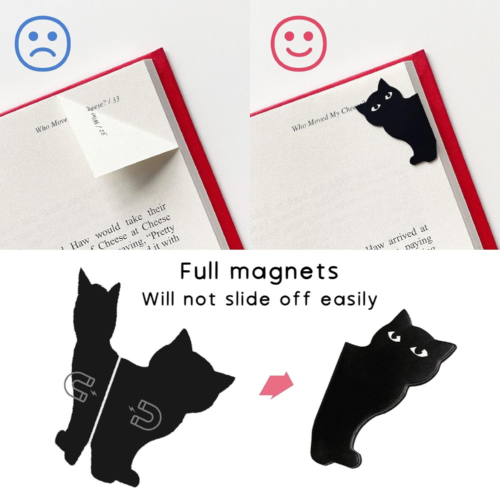 6 Cute Cat Magnetic Bookmarks  - Paperclip Magnetic Set avis et prix
