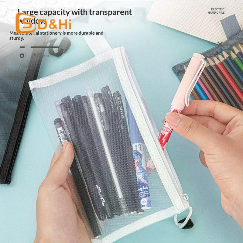 Mesh Zipper Pencil Pouches Wit - Ideal Stationery & Office Supply avis et prix