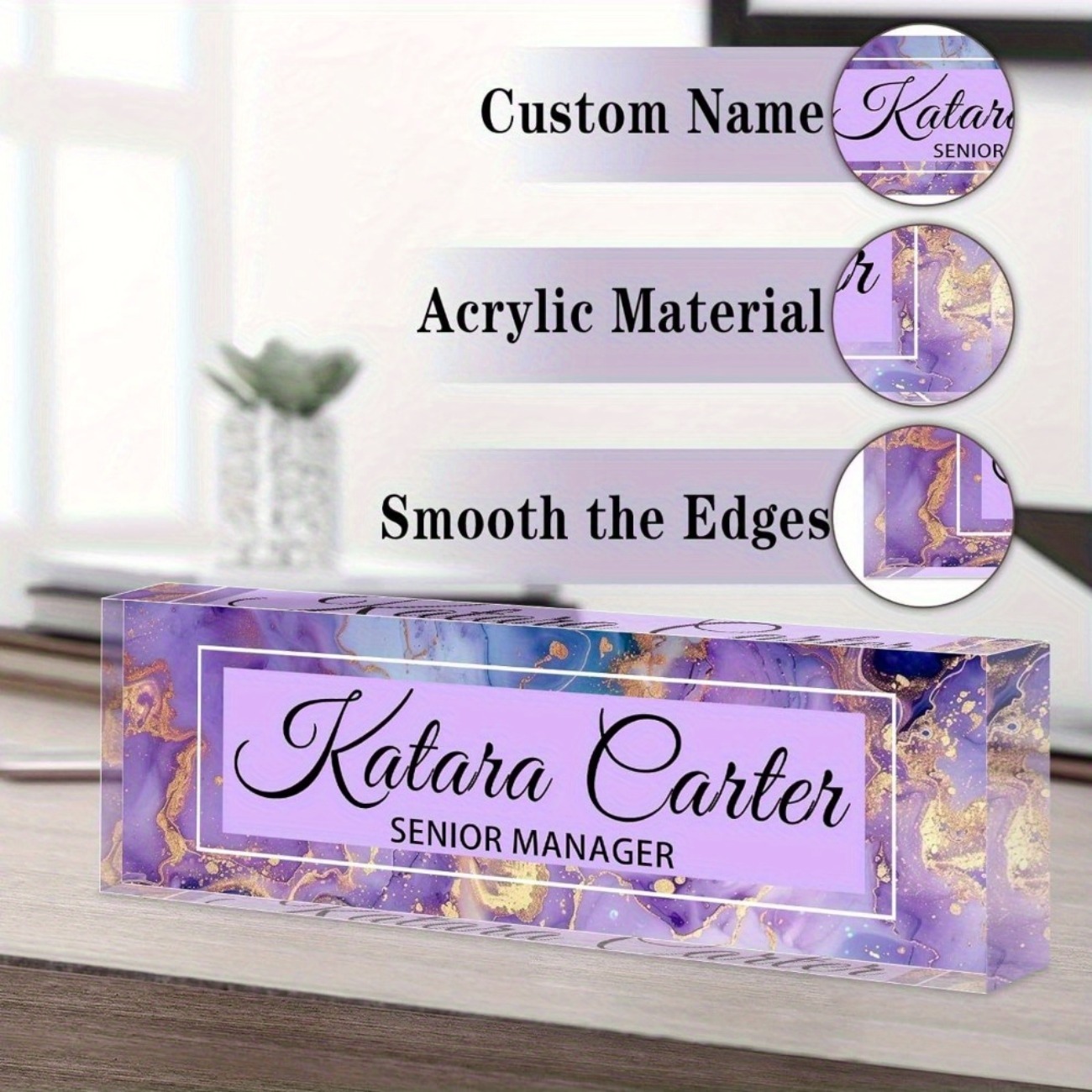Custom Acrylic Desk Name Plate - Desk Name Plate avis et prix