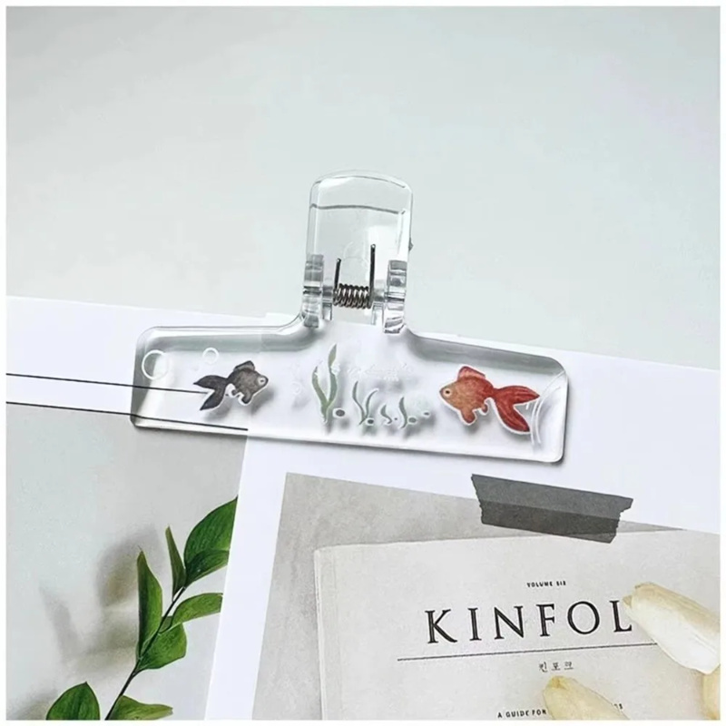 1PC Transparent Acrylic Goldfi - Binder Clip Assorted avis et prix