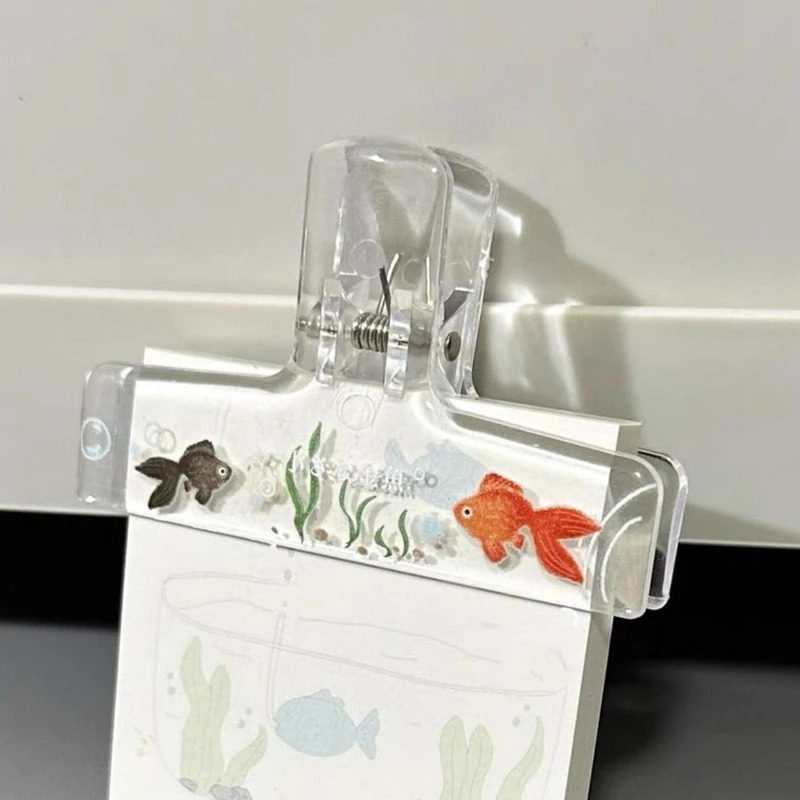 1PC Transparent Acrylic Goldfi - Binder Clip Assorted avis et prix