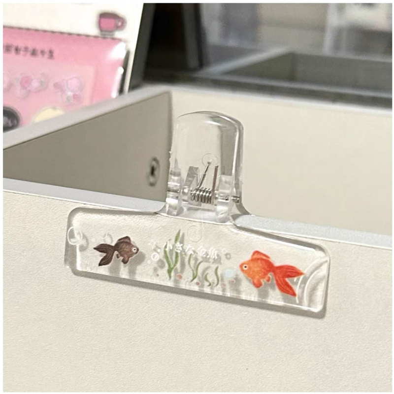 1PC Transparent Acrylic Goldfi - Binder Clip Assorted avis et prix