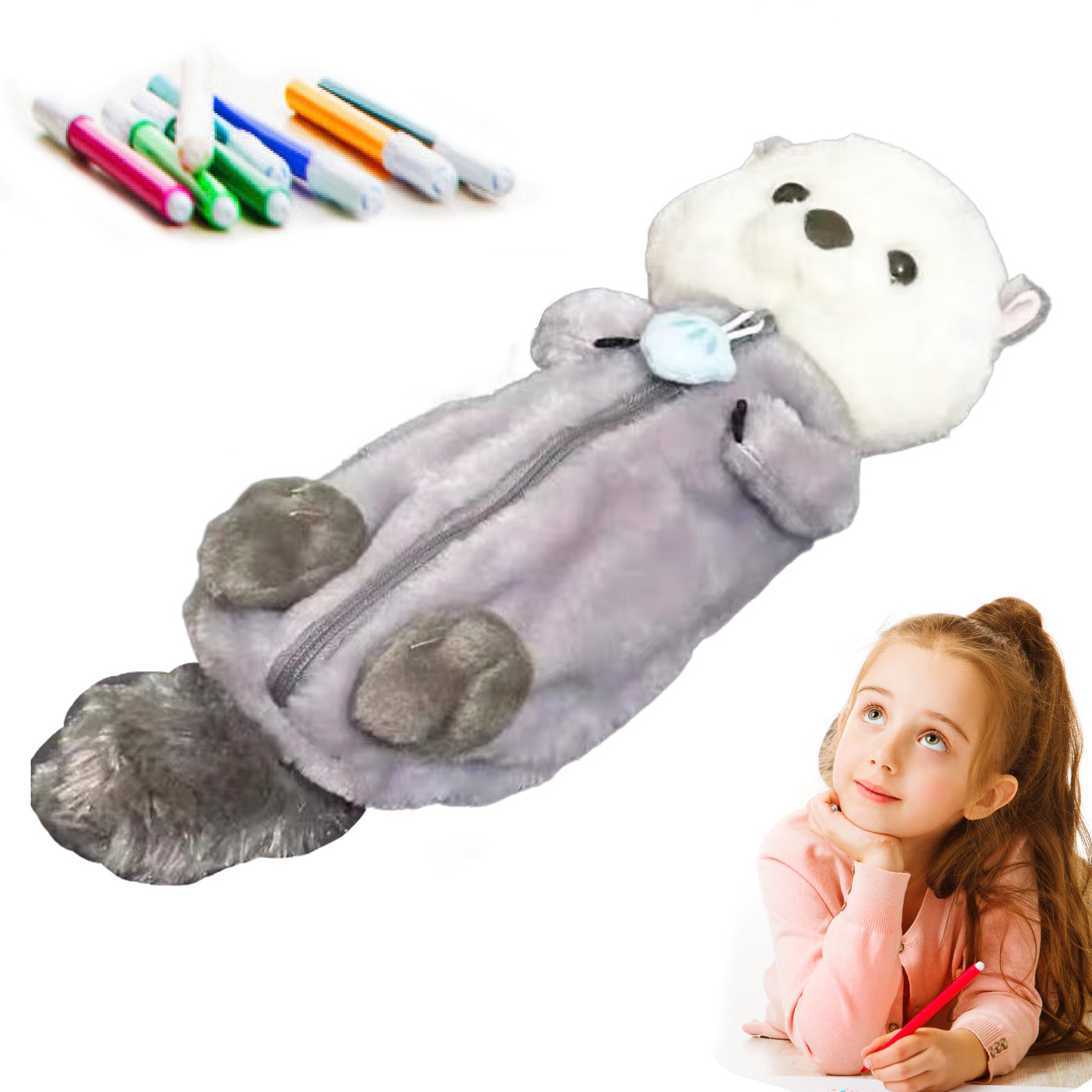 Creative Plush Toy Pencil Case - Stationery Office avis et prix