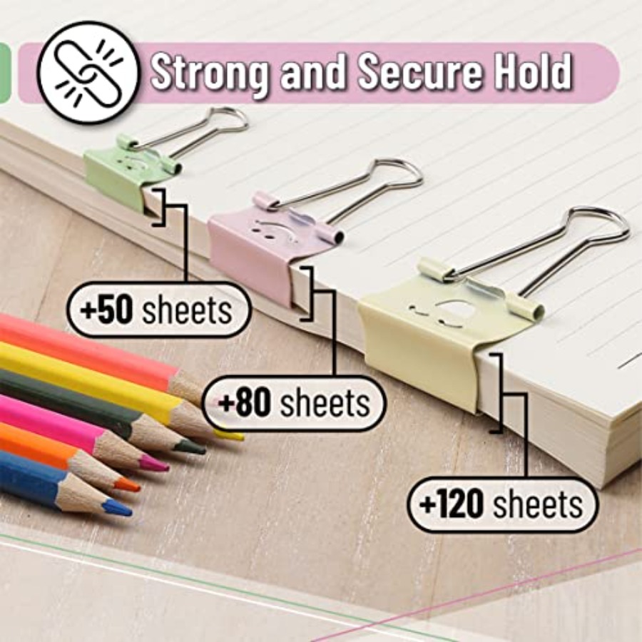 - Cute Binder Clips, 80 pcs, A - Binder Clip Assorted avis et prix