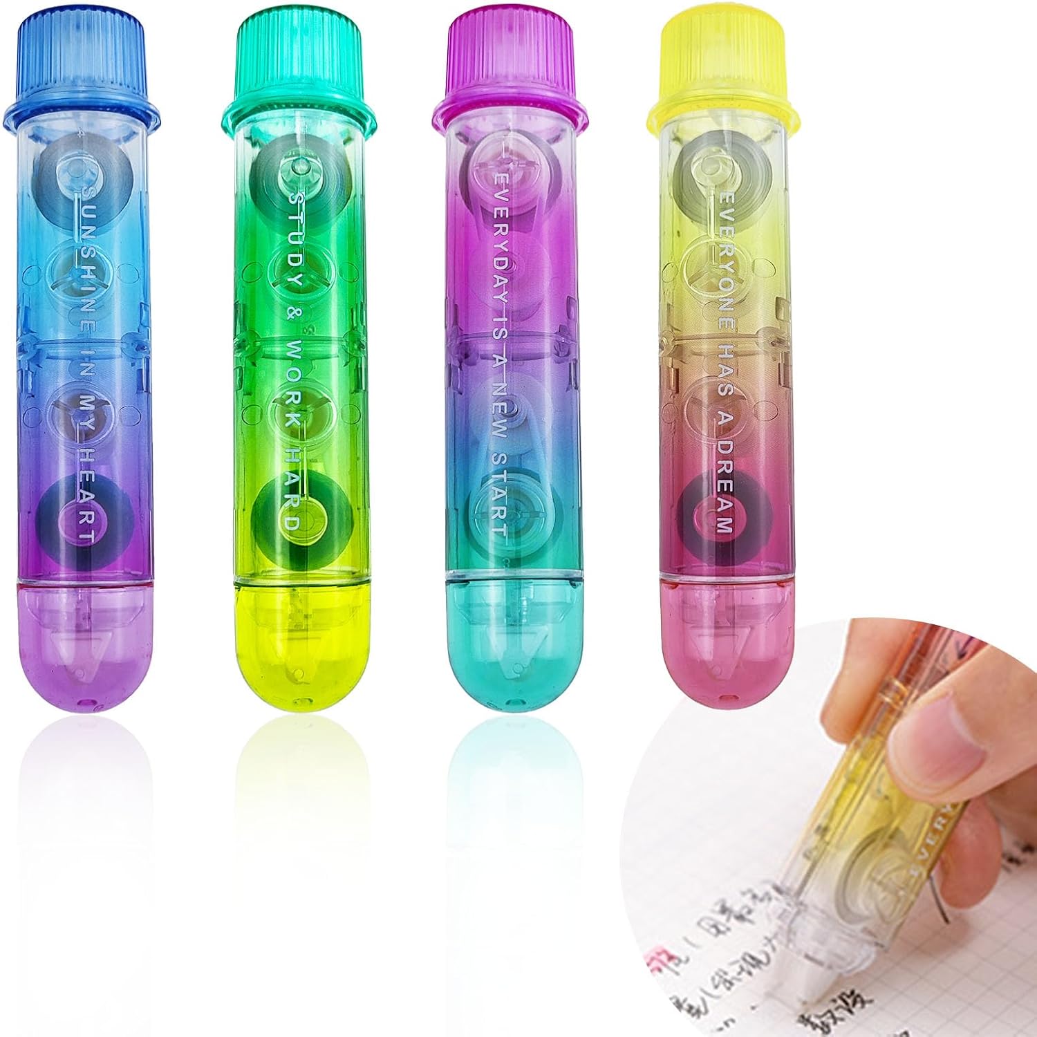 4 PACK 2 In1 White Out Correct - Correction Tape Roller avis et prix