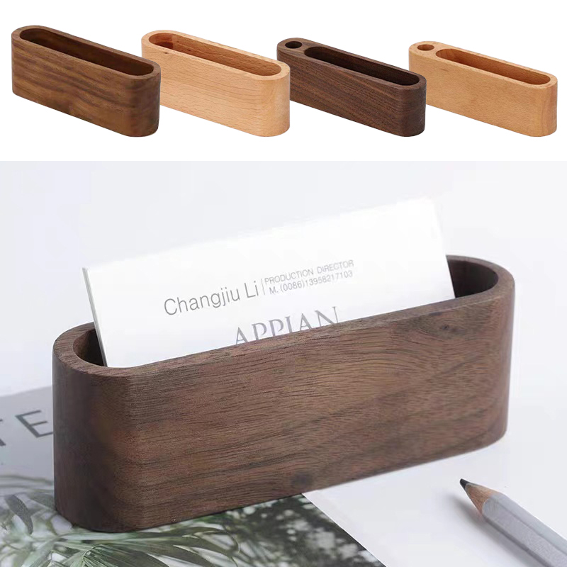Business Card Holder Wooden Or - Desk Name Plate avis et prix