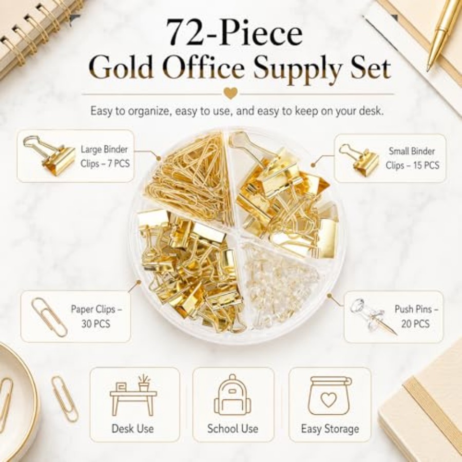 Paper Binder and Clips Set, Me - Binder Clip Assorted avis et prix
