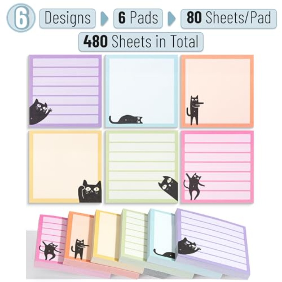 - Black Cat Sticky Notes Set,  - Memo Pad Sticky avis et prix