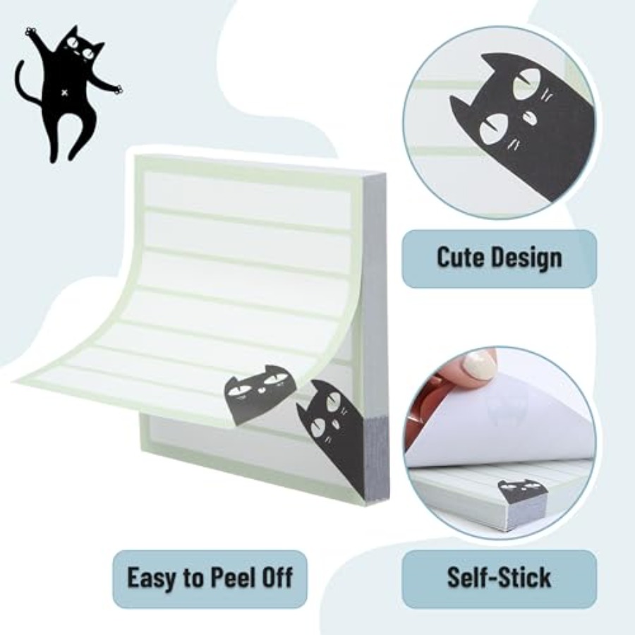 - Black Cat Sticky Notes Set,  - Memo Pad Sticky avis et prix