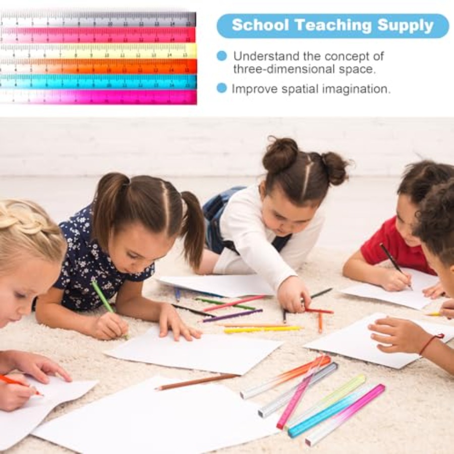 6pcs Colorful Clear Straight R - Ruler Set Transparent avis et prix