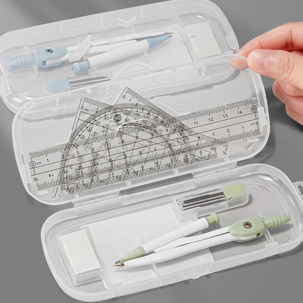 8PCS/Set Plastic Ruler Compass - Ruler Set Transparent avis et prix