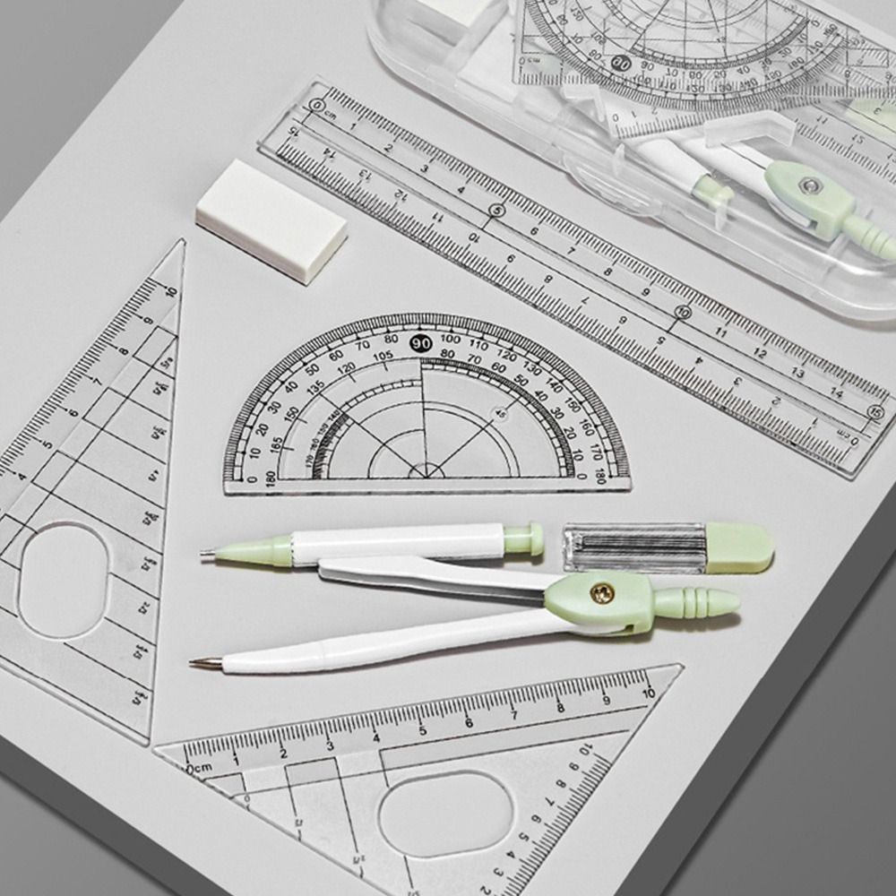 8PCS/Set Plastic Ruler Compass - Ruler Set Transparent avis et prix