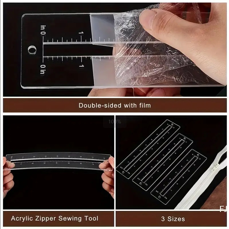 [YU]3pcs Acrylic Zipper Templa - Ruler Set Transparent avis et prix