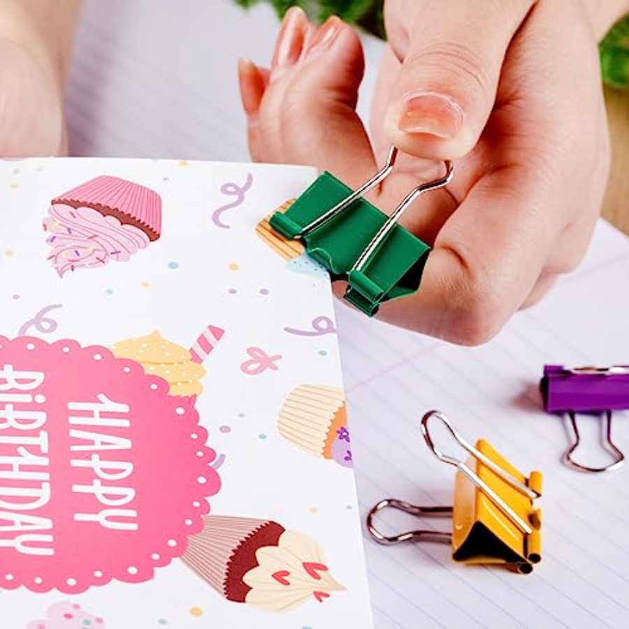 - Metal Binder Clips, 100 pcs, - Binder Clip Assorted avis et prix