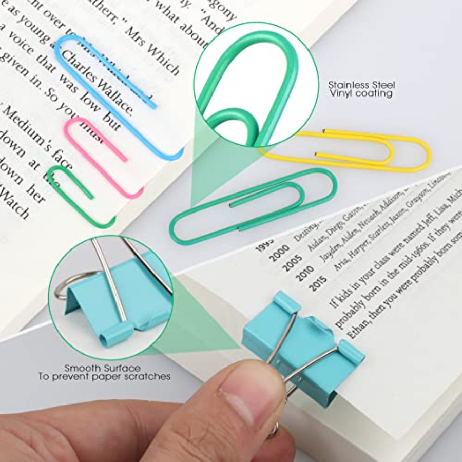 300 Pcs Binder Clips, Rubber B - Binder Clip Assorted avis et prix