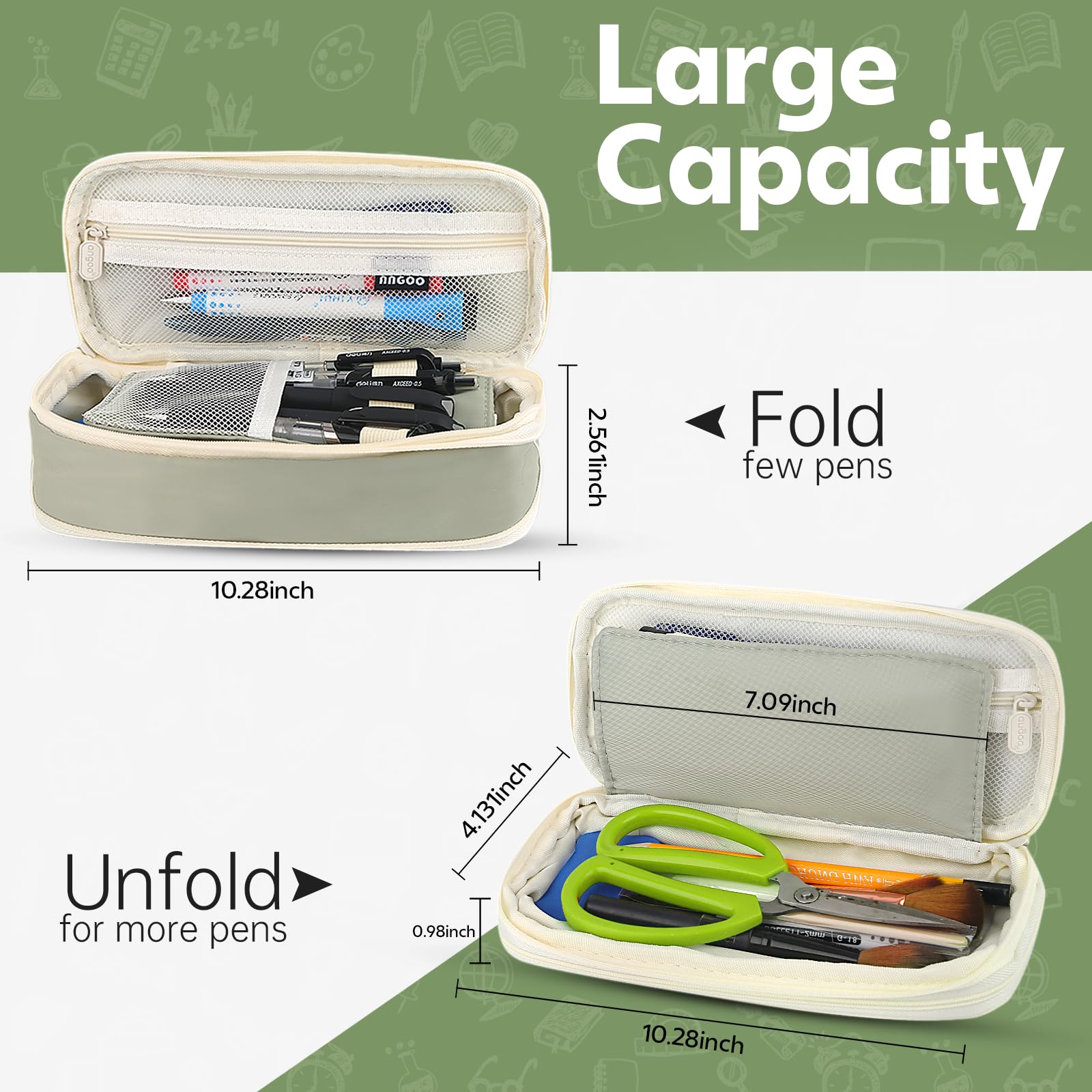 Large-capacity green pencil ca - Ideal Stationery & Office Supply avis et prix