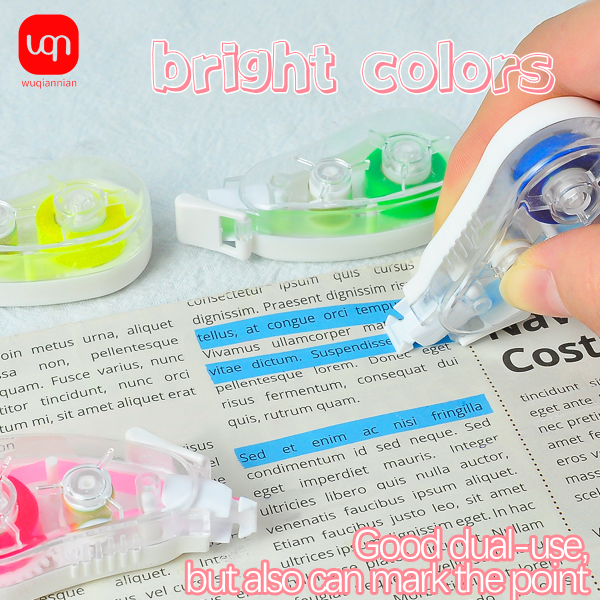 WQN-4PCS 5mm X 6m Fluorescent  - Correction Tape Roller avis et prix