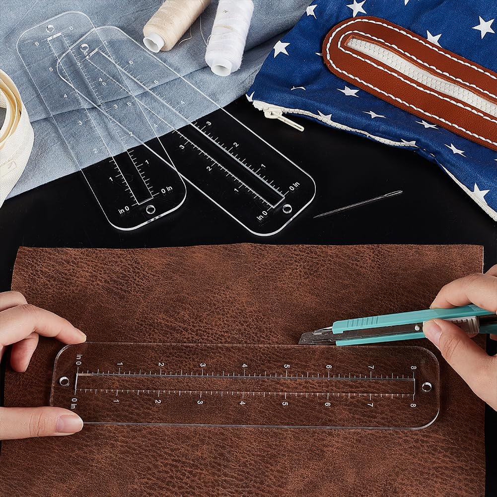 3Pcs, 3 sizes zipper making te - Ruler Set Transparent avis et prix