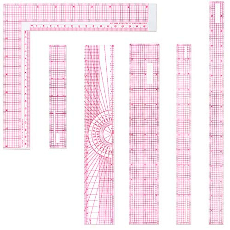 6 Pieces Clear Rulers Sewing T - Ruler Set Transparent avis et prix