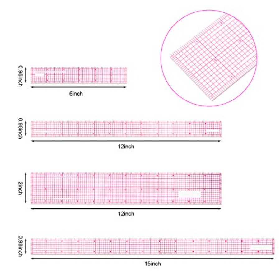 6 Pieces Clear Rulers Sewing T - Ruler Set Transparent avis et prix
