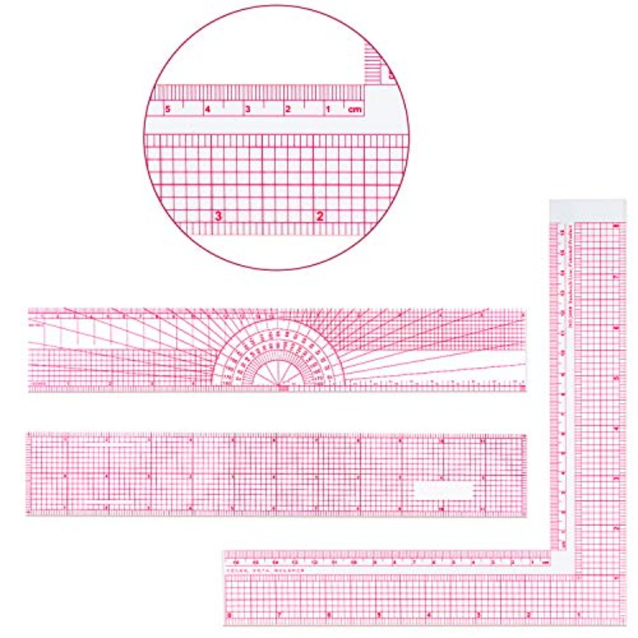 6 Pieces Clear Rulers Sewing T - Ruler Set Transparent avis et prix