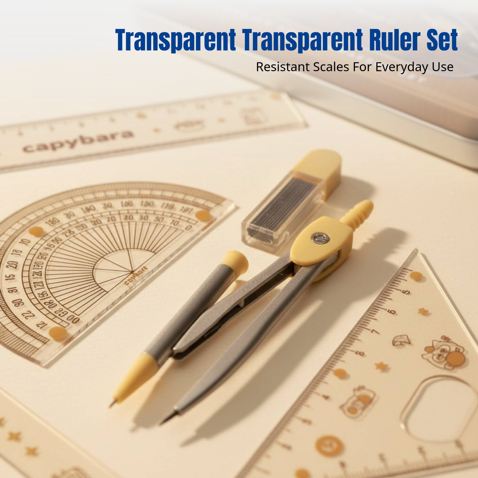 Ruler Set for Students, Cartoo - Ruler Set Transparent avis et prix