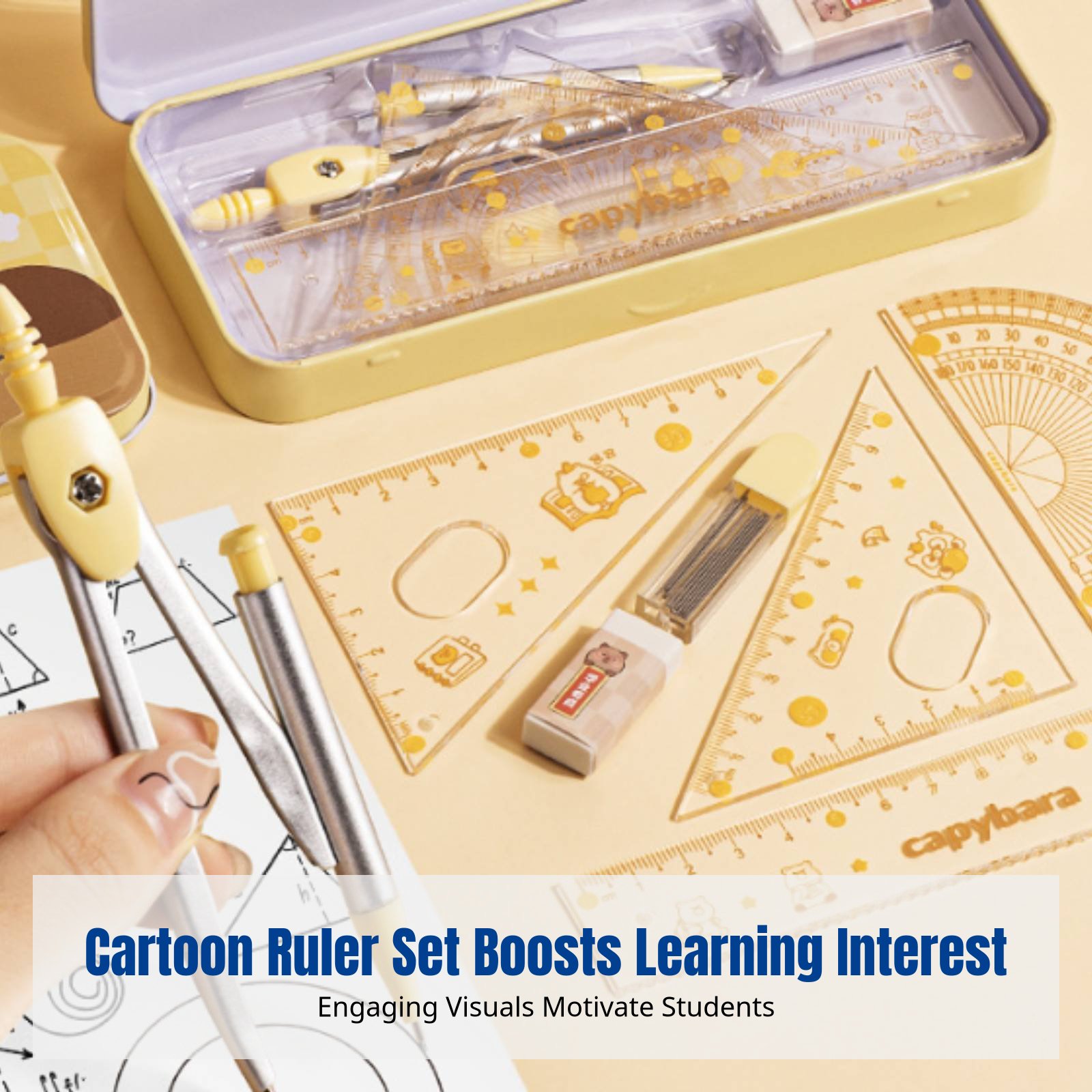 Ruler Set for Students, Cartoo - Ruler Set Transparent avis et prix